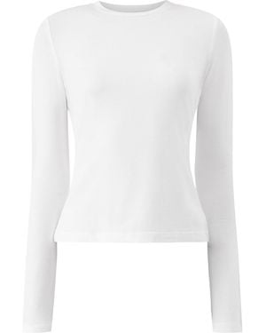 Varley Edna Long Sleeve Fitted Tee - White