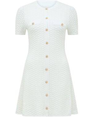 Forever New Rosa Stitch Interest Knitted Mini Dress - White