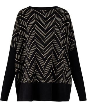 Masai Mafeluca Lurex Jacquard Long Sleeve Top - Black