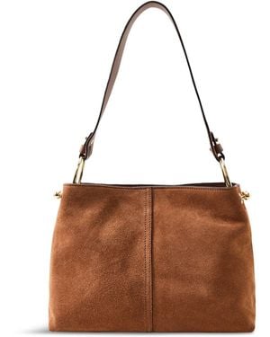 Strathberry Lana Hobo Suede Tote Bag - Brown