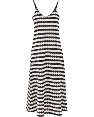 ONLY Evara Sleeveless Stripe Midi Dress Print - White