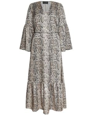 James Lakeland Python Print Belted Dress - Grey