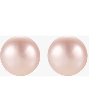 Claudia Bradby Button Pearl Studs - Pink