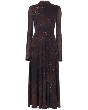 Whistles Spotted Animal Mesh Dress - Purple