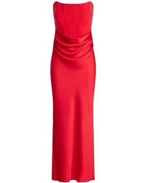 Forever New Isra Draped Strapless Maxi Dress - Red