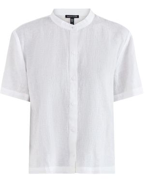 Eileen Fisher Mandarin Collar Shirt - White