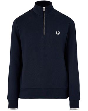 Fred Perry Half Zip Sweatshirt - Blue