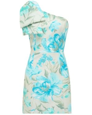 Forever New Darcy One Shoulder Bow Mini Dress - Blue