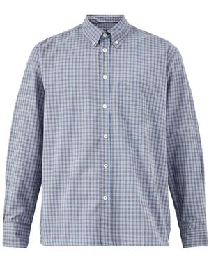 Universal Works Lazy Day Shirt Check - Blue