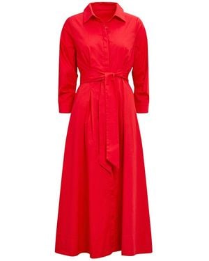 Forever New Sally Shirt Midi Dress - Red