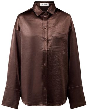 4th & Reckless Zelda Satin Shirt - Brown