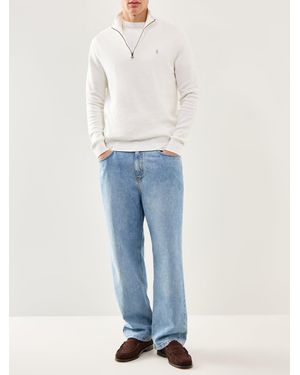 Ralph Lauren Pique Textured 1/4 Zip Knit - Grey