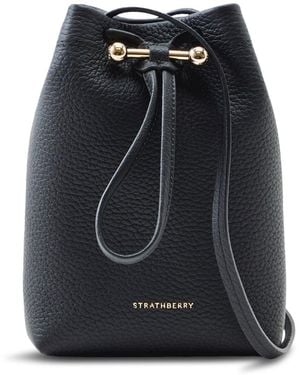 Strathberry Osette Large Grain Pouch Bag - Black