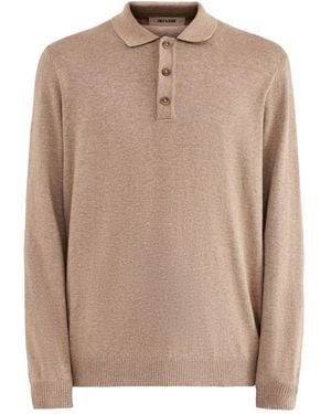 Only & Sons Loui Long Sleeve Polo Shirt - Natural
