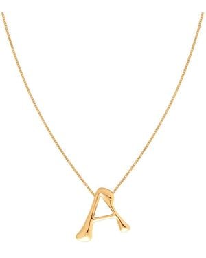 Astrid & Miyu Initial Bold Pendant Necklace - Metallic