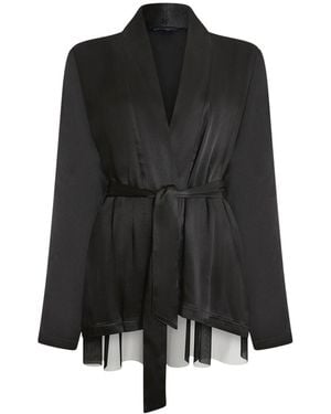 James Lakeland Belted Tulle Jacket - Black