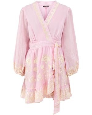 Kori Papyrus Wrap Mini Dress - Pink