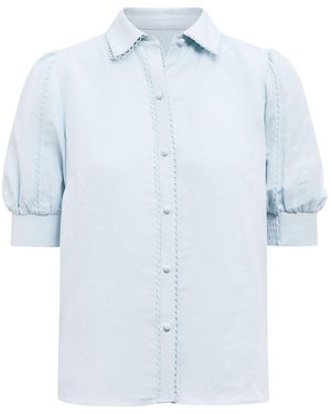 Forever New Finley Trim Detail Blouse - Blue