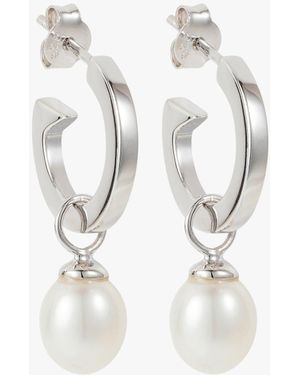 Claudia Bradby Biography Hoop Earrings - White
