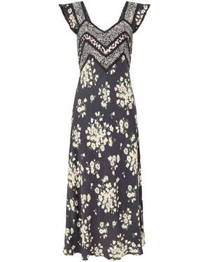 RIXO London Bailee Midi Dress Multi - White