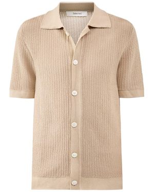 SELECTED Shane Open Structure Polo Cardigan - Natural