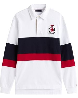 Tommy Hilfiger Th Crest Appliqué Relaxed Rugby Shirt - White
