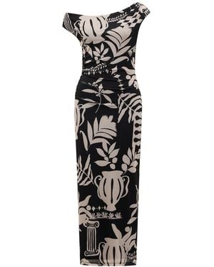 Forever New Gisella Tipped Mesh Fit And Flare Midi Dress Multi - Black