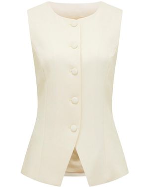 Forever New Toni High Neck Waistcoat - White
