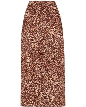 Whistles Women's Marble Spot Front Split Skirt - Multicolour