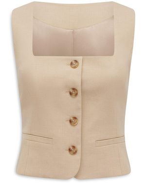 Forever New Jolene Waistcoat - Natural