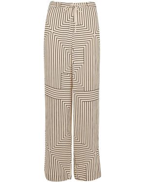 Whistles Women's Angled Stripe Trouser - Natural