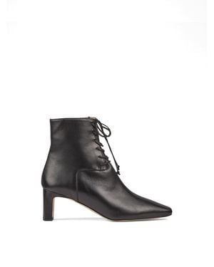 LK Bennett Betty Lace Up Block Heel Boot - White