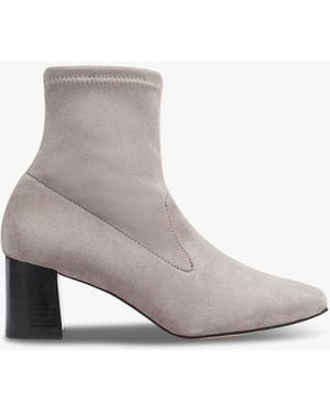 LK Bennett Amira Stretch Suede Ankle Boots - White