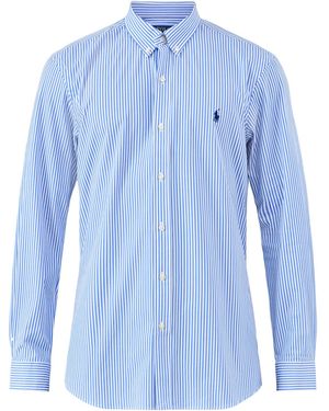 Polo Ralph Lauren Slim Fit Stripe Poplin Shirt Light - Blue