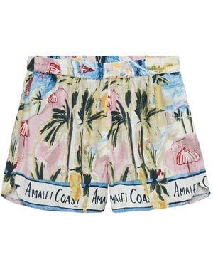 Vero Moda Print Shorts Multi - Blue
