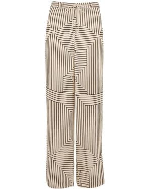 Whistles Women's Angled Stripe Trouser - Natural