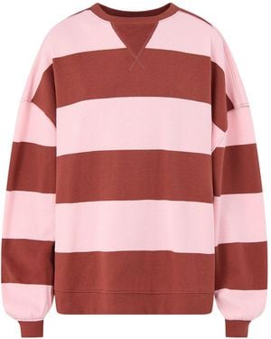 Free People Classic Stripe Crew Sweatshirt – O - Red
