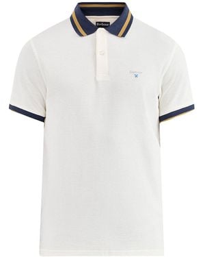Barbour Anthorn Textured Tailored Polo Shirt - White