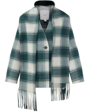 Varley Alderton Check Scarf Coat - Blue