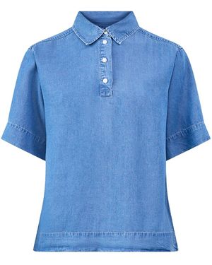 SELECTED Janna Oversized 2/4 Polo Shirt - Blue
