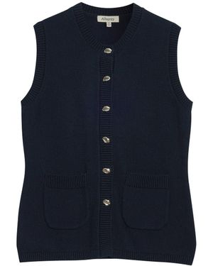 Albaray Longline Knitted Waistcoat - Blue