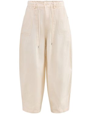 FRIZMWORKS Twill Balloon Trousers Cream - White
