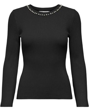 ONLY Natascha Bling Crew Neck Jumper - Black
