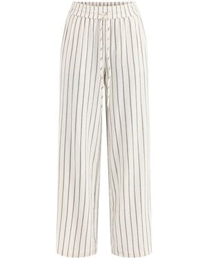 SELECTED Viva Striped Trousers - White
