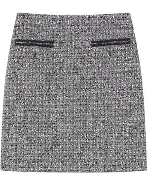 LK Bennett Women's Charlie & Ivory Tweed & Trim Skirt - Grey