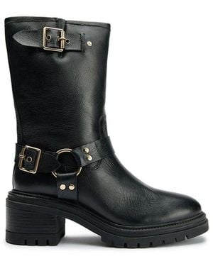 Sole Grunge Biker Boots - Black