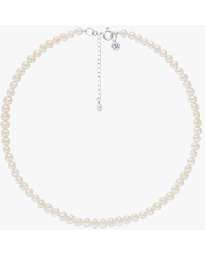 Claudia Bradby Button Pearl Choker - White