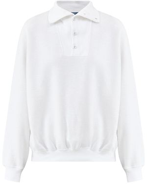 Polo Ralph Lauren Wimbledon Funnel Neck Logo Fleece - White