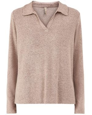 Soya Concept Biara 159 Blend Collared Knitted Jumper - Pink