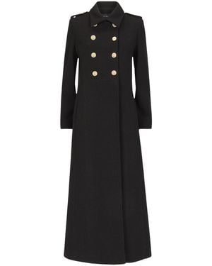 James Lakeland Long Military Coat - Black